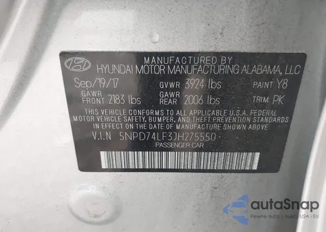 2018 Hyundai Elantra Se из США, поврежденный, VIN 5NPD74LF3JH275550